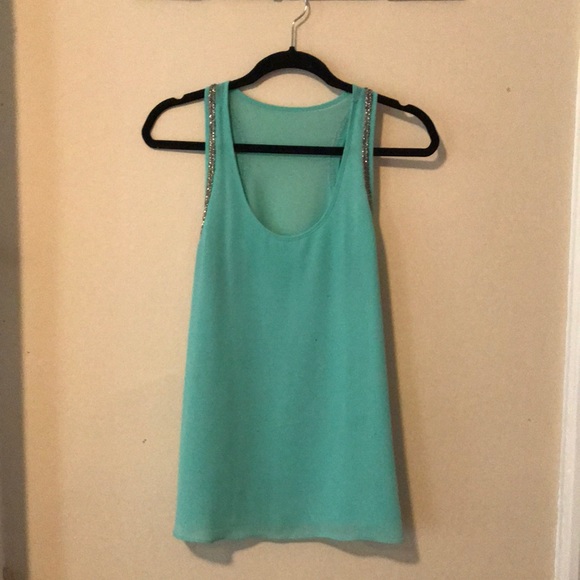 Turquoise beaded tank - Picture 2 of 4
